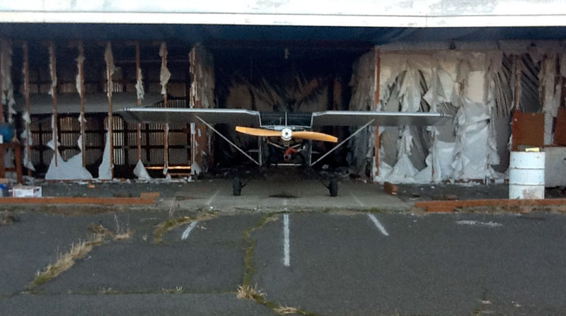 Wittman Tailwind in hangar Wittman Tailwind in hangar